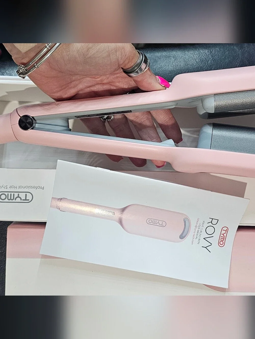 TYMO Rovy Digital Pink Wave Curling Iron - Instant Waves